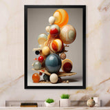 Abstract geometric marbles pyramid II - Abstract Canvas Wall Art