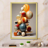 Abstract geometric marbles pyramid II - Abstract Canvas Wall Art