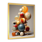 Abstract geometric marbles pyramid II - Abstract Canvas Wall Art