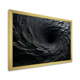 Black Spiraling fractal sprial - Abstract Canvas Wall Art