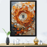 Orange and white abstract spiral collage - Abstract Canvas Wall Art