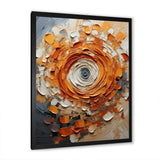 Orange and white abstract spiral collage - Abstract Canvas Wall Art