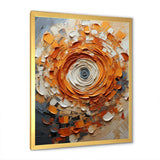 Orange and white abstract spiral collage - Abstract Canvas Wall Art