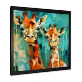 Majestic Giraffe Melody - Orange Giraffe Wall Art
