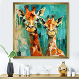 Majestic Giraffe Melody - Orange Giraffe Wall Art