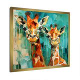 Majestic Giraffe Melody - Orange Giraffe Wall Art