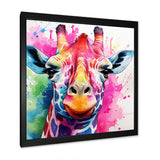 Colorful Majestic Giraffe Melody - Pink Giraffe Wall Art