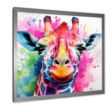 Colorful Majestic Giraffe Melody - Pink Giraffe Wall Art