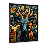 Yellow and green African Deer pattern - Deer Large Canvas Wall Art