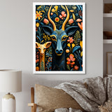 Yellow and green African Deer pattern - Deer Large Canvas Wall Art