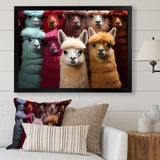 Colorful Alpacas Festive Fiesta - Alpaca Living Room Wall Art