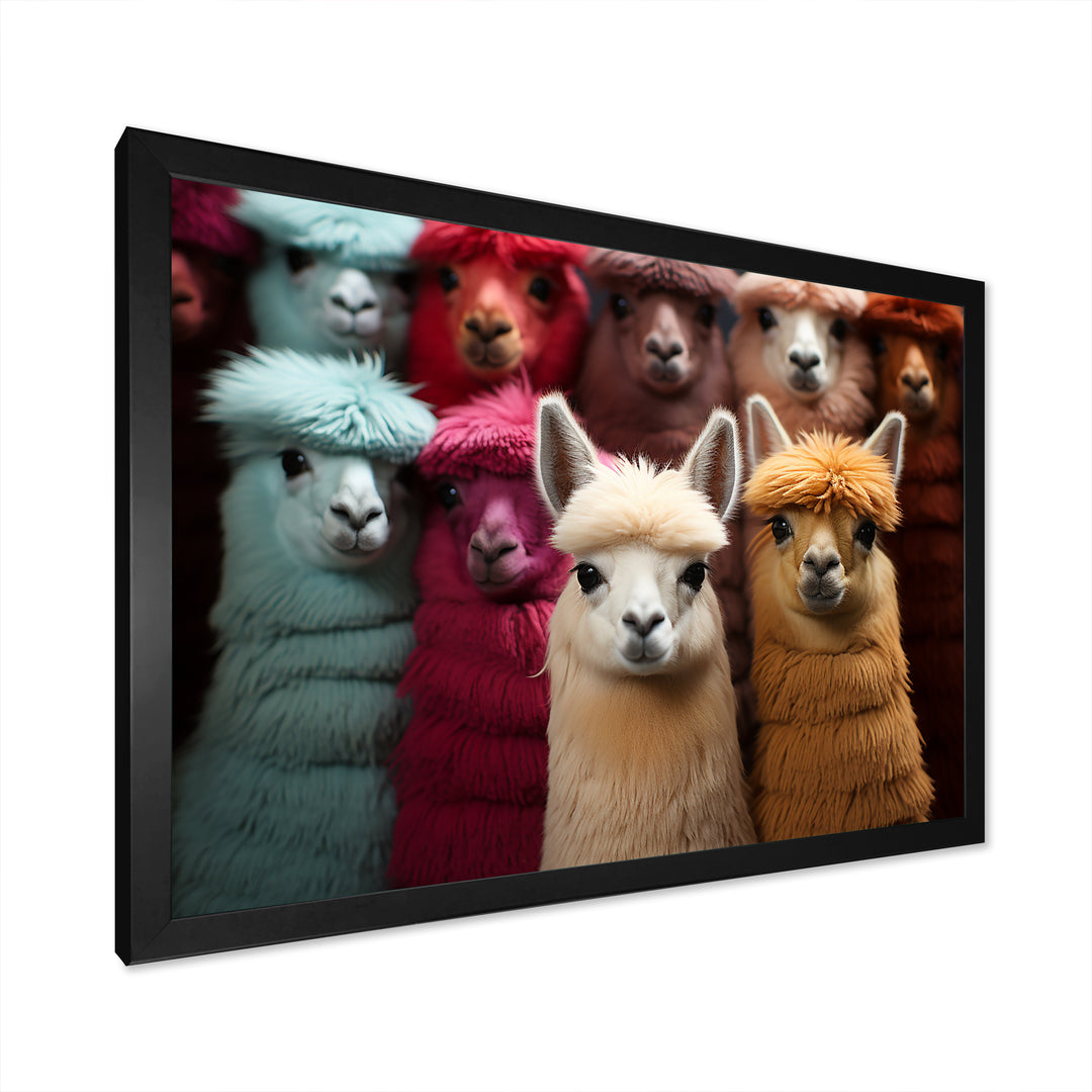 Colorful Alpacas Festive Fiesta - Alpaca Living Room Wall Art