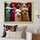 Colorful Alpacas Festive Fiesta - Alpaca Living Room Wall Art