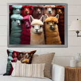 Colorful Alpacas Festive Fiesta - Alpaca Living Room Wall Art
