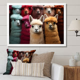 Colorful Alpacas Festive Fiesta - Alpaca Living Room Wall Art
