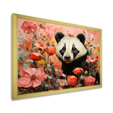Panda blooms meadow - White Panda Wall Art