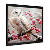 Snowy owl winter blooms perch II - Animals Canvas Wall Art