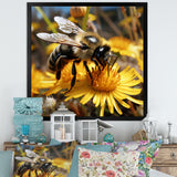 Pollen fuzzy buzz bumble bee - Bee Large Canvas Wall Art