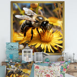 Pollen fuzzy buzz bumble bee - Bee Large Canvas Wall Art