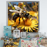 Pollen fuzzy buzz bumble bee - Bee Large Canvas Wall Art