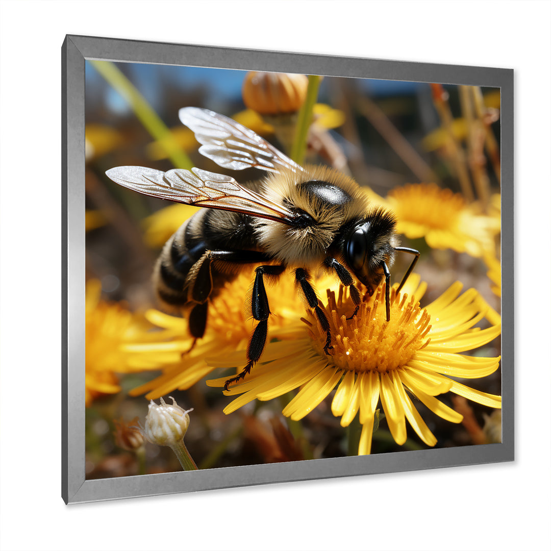 Pollen fuzzy buzz bumble bee - Bee Large Canvas Wall Art