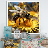 Pollen fuzzy buzz bumble bee - Bee Large Canvas Wall Art