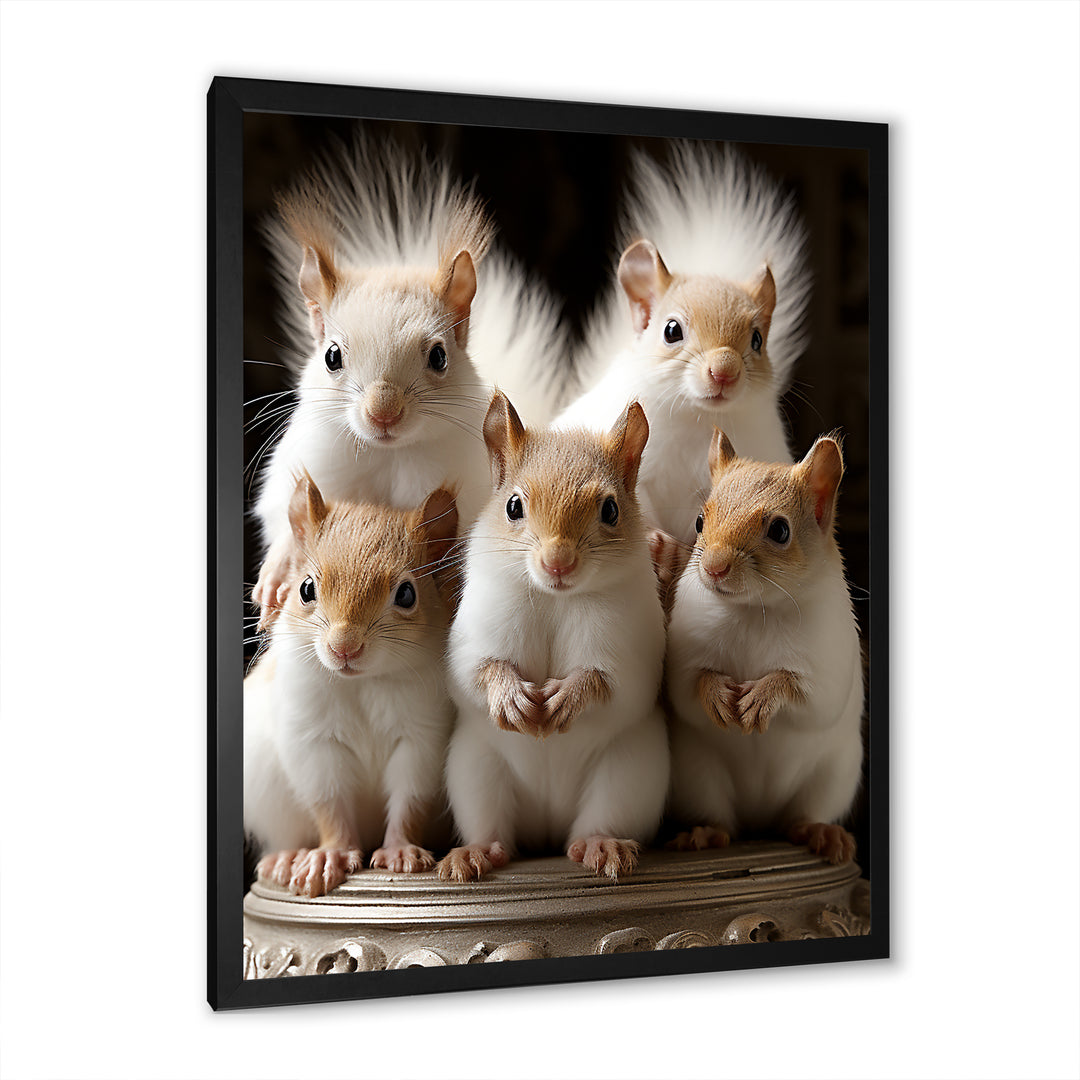 Charming Squirrel Gathering - Squirrel Living Room Wall Art