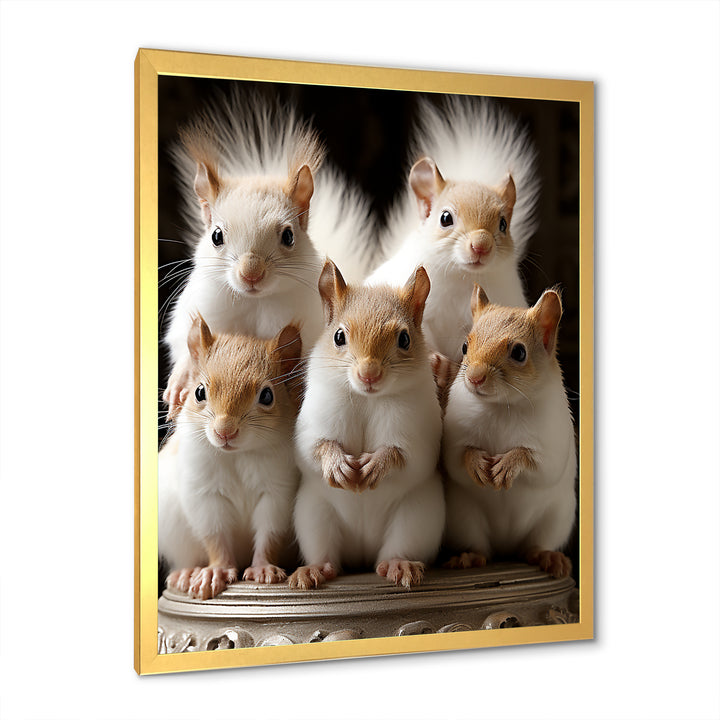 Charming Squirrel Gathering - Squirrel Living Room Wall Art