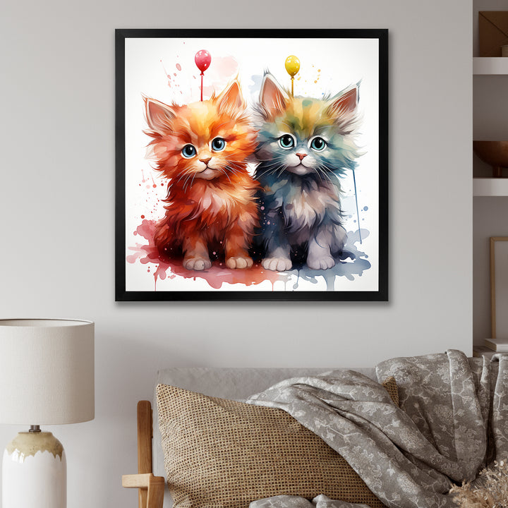 Joyful Kittens Playful Nursery - Animal Nursery Wall Decor