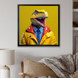 Yellow and blue Fashion first suited Dinosaur - Dinosaur Home Decor Art