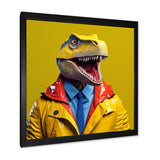 Yellow and blue Fashion first suited Dinosaur - Dinosaur Home Decor Art