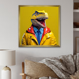 Yellow and blue Fashion first suited Dinosaur - Dinosaur Home Decor Art