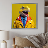 Yellow and blue Fashion first suited Dinosaur - Dinosaur Home Decor Art