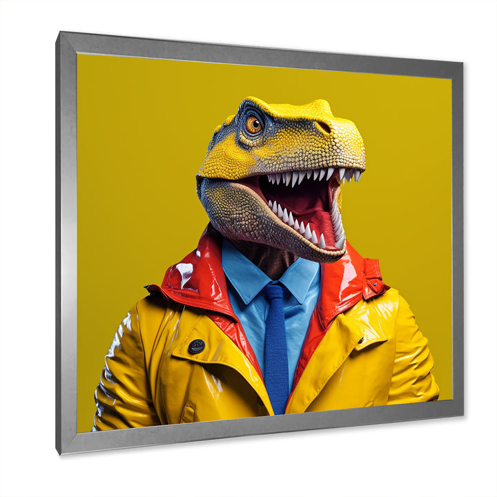 Yellow and blue Fashion first suited Dinosaur - Dinosaur Home Decor Art