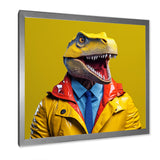 Yellow and blue Fashion first suited Dinosaur - Dinosaur Home Decor Art