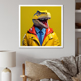 Yellow and blue Fashion first suited Dinosaur - Dinosaur Home Decor Art