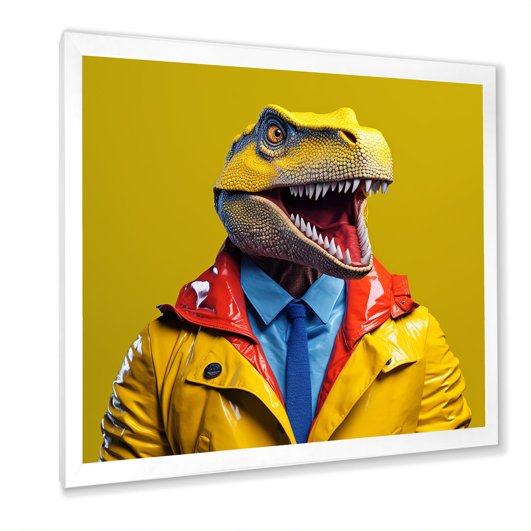 Yellow and blue Fashion first suited Dinosaur - Dinosaur Home Decor Art