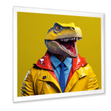 Yellow and blue Fashion first suited Dinosaur - Dinosaur Home Decor Art