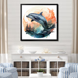 Forest Frolic Gradient Dolphin - Dolphin Canvas Wall Art