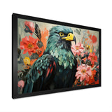 Green Vibrant floral Eagle Portrait - Eagle Wall Art Prints