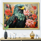 Green Vibrant floral Eagle Portrait - Eagle Wall Art Prints