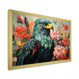 Green Vibrant floral Eagle Portrait - Eagle Wall Art Prints