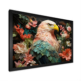 Pink Vibrant floral Eagle Portrait - Pink Eagle Wall Art