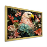 Pink Vibrant floral Eagle Portrait - Pink Eagle Wall Art