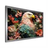 Pink Vibrant floral Eagle Portrait - Pink Eagle Wall Art