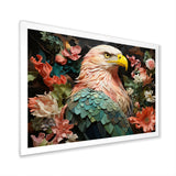 Pink Vibrant floral Eagle Portrait - Pink Eagle Wall Art