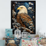 Snowy eagle scene - White Eagle Wall Art