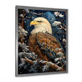 Snowy eagle scene - White Eagle Wall Art