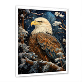Snowy eagle scene - White Eagle Wall Art