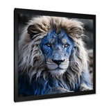 Blue Enigmatic Monarch lion - Lion Large Canvas Wall Art